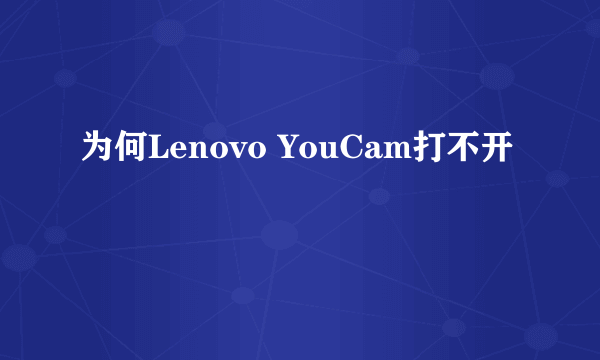 为何Lenovo YouCam打不开