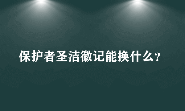 保护者圣洁徽记能换什么？