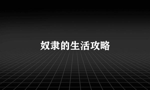 奴隶的生活攻略