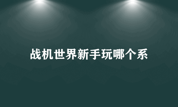 战机世界新手玩哪个系