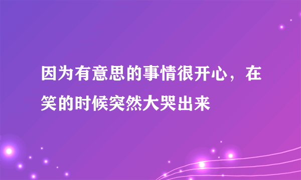 因为有意思的事情很开心，在笑的时候突然大哭出来