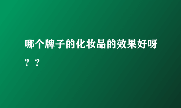 哪个牌子的化妆品的效果好呀？？