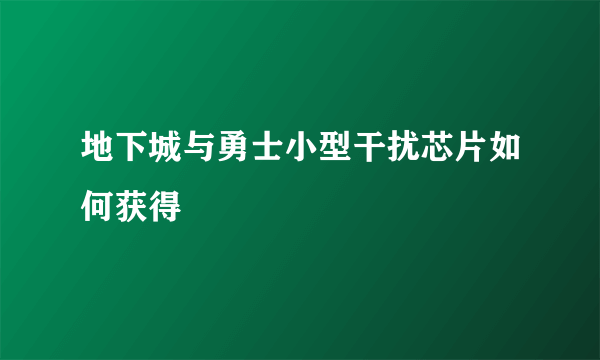 地下城与勇士小型干扰芯片如何获得