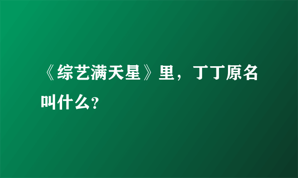 《综艺满天星》里，丁丁原名叫什么？