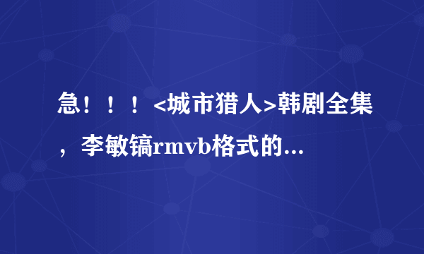 急！！！<城市猎人>韩剧全集，李敏镐rmvb格式的640*480的！！！！！！！！