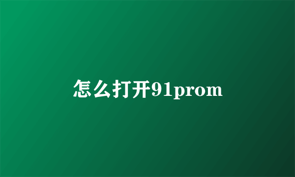 怎么打开91prom