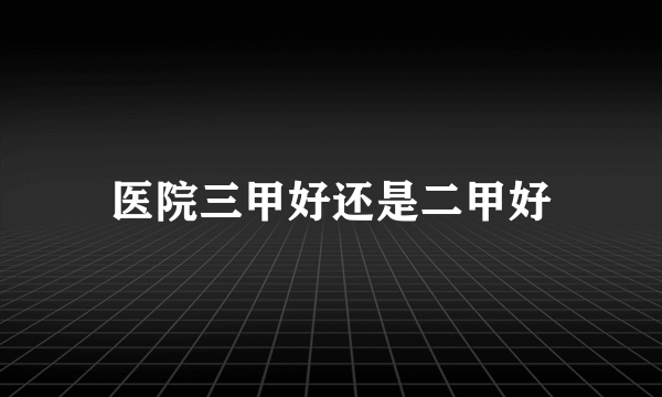 医院三甲好还是二甲好