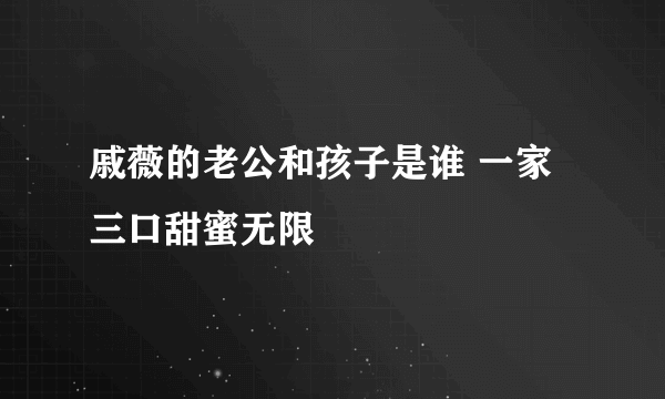 戚薇的老公和孩子是谁 一家三口甜蜜无限