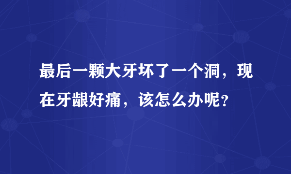 最后一颗大牙坏了一个洞，现在牙龈好痛，该怎么办呢？