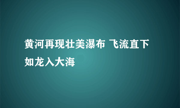 黄河再现壮美瀑布 飞流直下如龙入大海