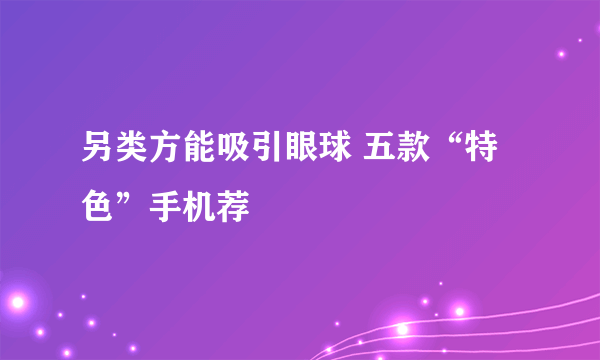 另类方能吸引眼球 五款“特色”手机荐