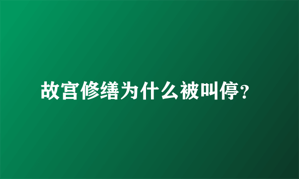 故宫修缮为什么被叫停？