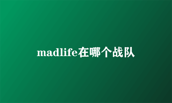 madlife在哪个战队