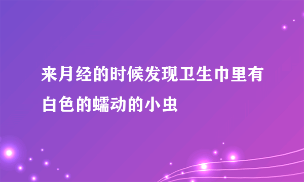 来月经的时候发现卫生巾里有白色的蠕动的小虫