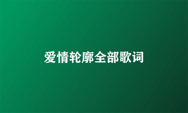 爱情轮廓全部歌词