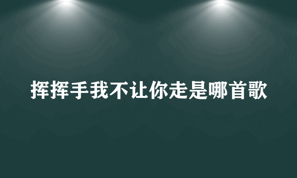 挥挥手我不让你走是哪首歌