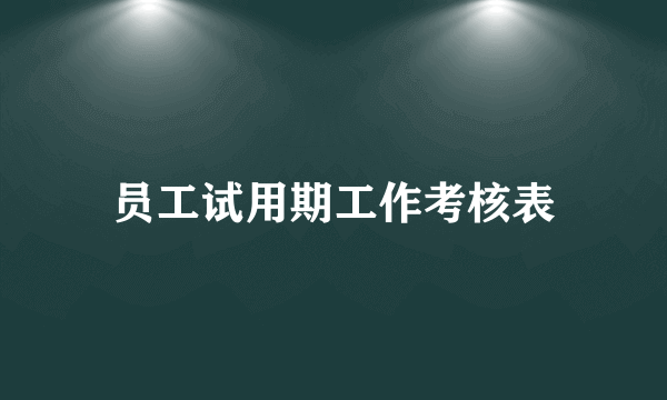 员工试用期工作考核表