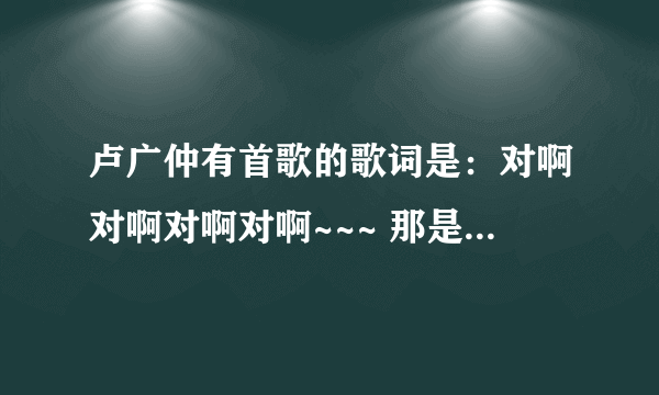 卢广仲有首歌的歌词是：对啊对啊对啊对啊~~~ 那是什么歌啊