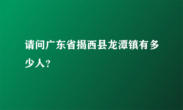 请问广东省揭西县龙潭镇有多少人？