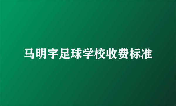 马明宇足球学校收费标准