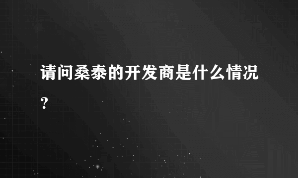 请问桑泰的开发商是什么情况？