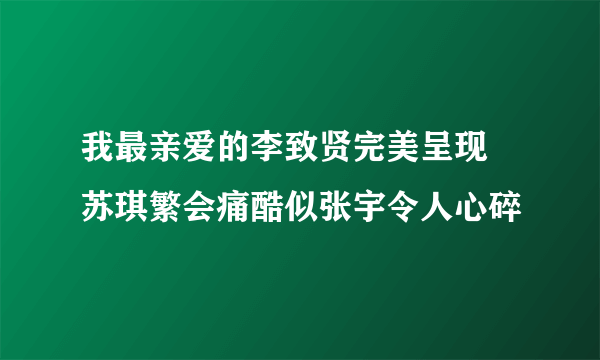 我最亲爱的李致贤完美呈现  苏琪繁会痛酷似张宇令人心碎