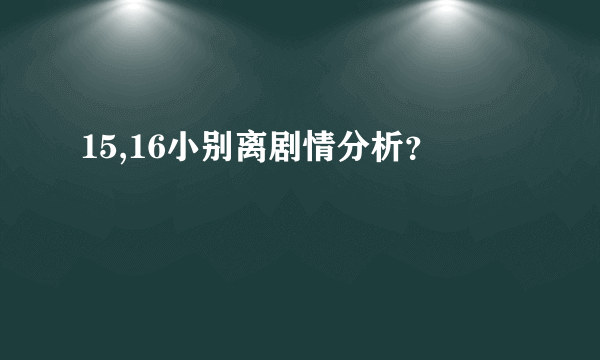 15,16小别离剧情分析？