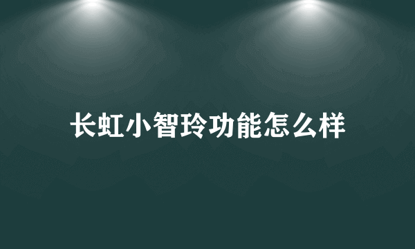 长虹小智玲功能怎么样