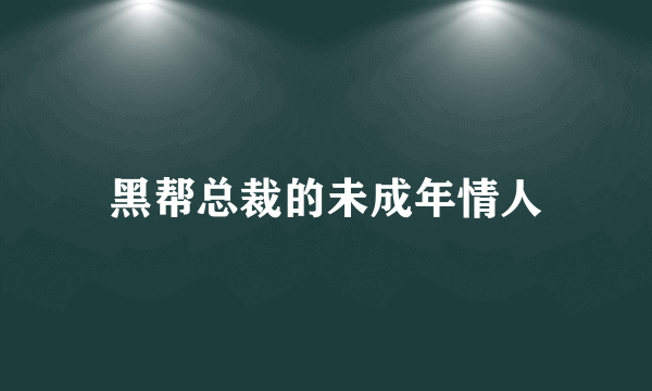 黑帮总裁的未成年情人