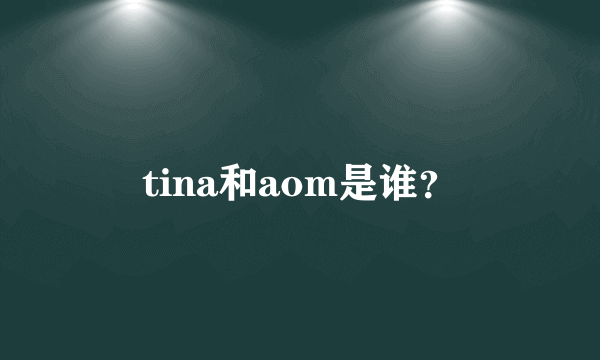 tina和aom是谁？