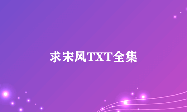 求宋风TXT全集