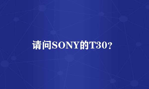 请问SONY的T30？