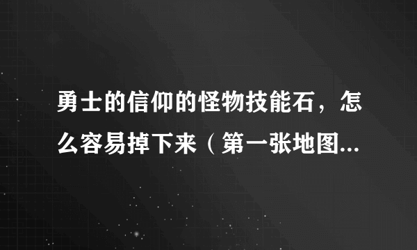 勇士的信仰的怪物技能石，怎么容易掉下来（第一张地图的全部）