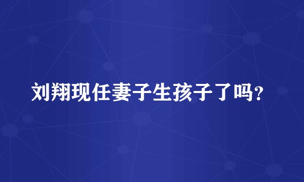 刘翔现任妻子生孩子了吗？