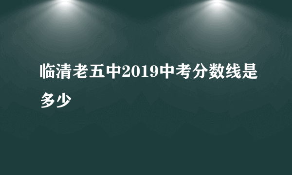 临清老五中2019中考分数线是多少