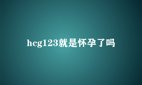 hcg123就是怀孕了吗