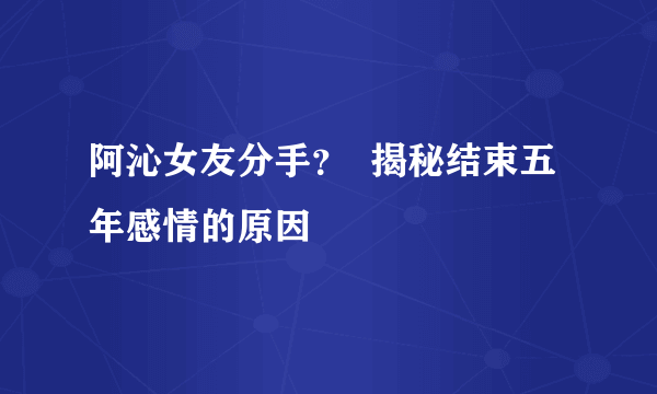 阿沁女友分手？  揭秘结束五年感情的原因