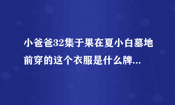 小爸爸32集于果在夏小白墓地前穿的这个衣服是什么牌子什么型号？