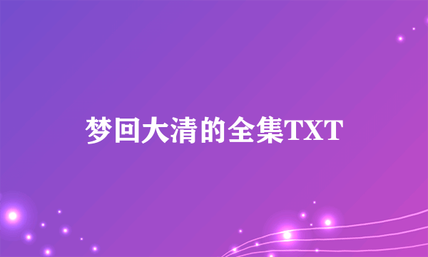 梦回大清的全集TXT