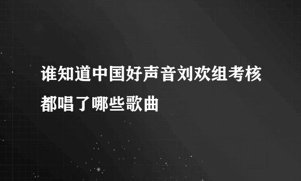 谁知道中国好声音刘欢组考核都唱了哪些歌曲