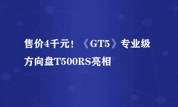 售价4千元！《GT5》专业级方向盘T500RS亮相