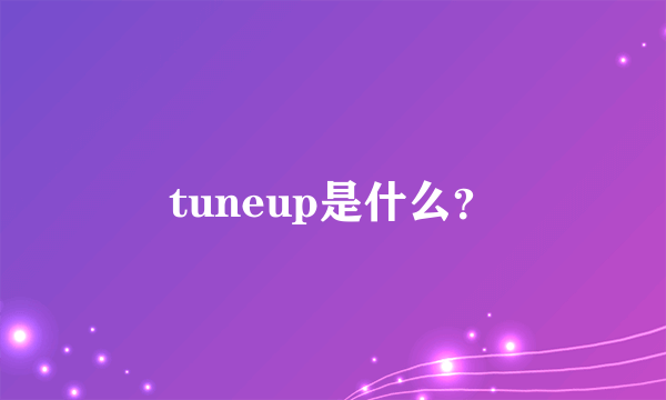 tuneup是什么？