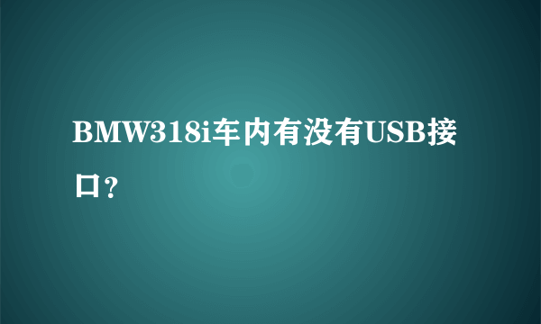 BMW318i车内有没有USB接口？