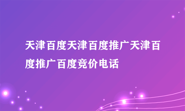 天津百度天津百度推广天津百度推广百度竞价电话