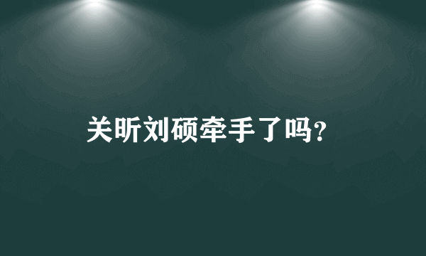 关昕刘硕牵手了吗？