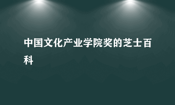 中国文化产业学院奖的芝士百科