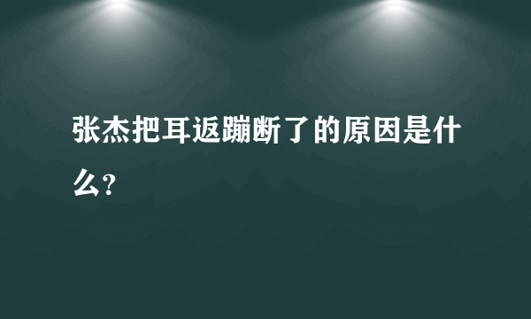 张杰把耳返蹦断了的原因是什么？