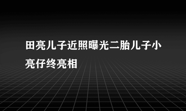 田亮儿子近照曝光二胎儿子小亮仔终亮相