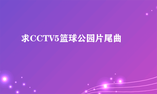 求CCTV5篮球公园片尾曲