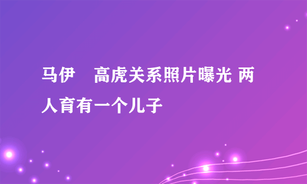 马伊琍高虎关系照片曝光 两人育有一个儿子